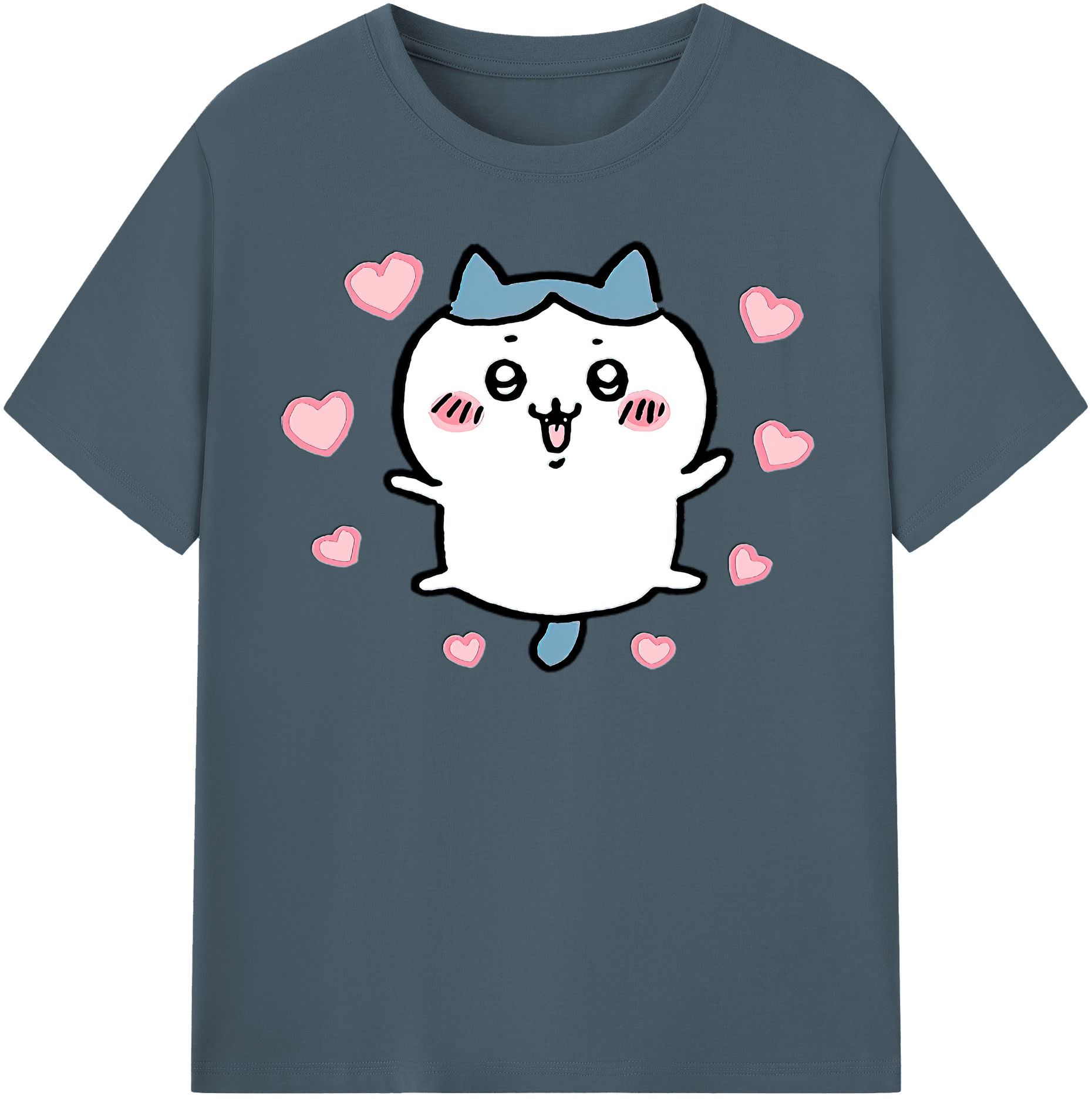（画像用） ちいかわ ハチワレ Chii-kawa hachiware 綿100％半袖Tシャツ（フロントプリント）